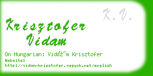 krisztofer vidam business card